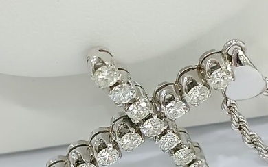 18 kt. White gold - Necklace with pendant - 0.80 ct Diamond - Diamonds