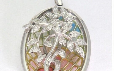 18 kt. White gold - Necklace with pendant Diamonds