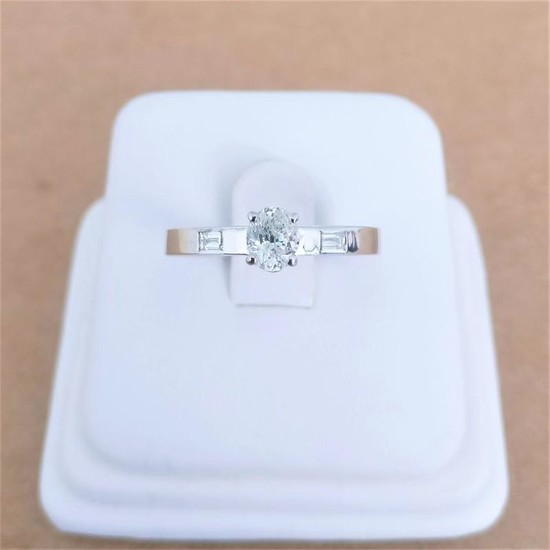 18 kt. White gold - Ring - 0.41 ct Diamond