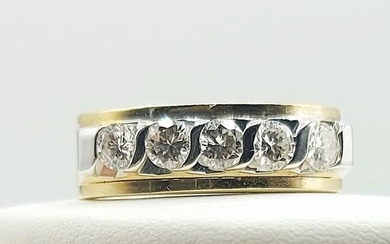 18 kt. White gold, Yellow gold - Ring - 0.75 ct Diamonds