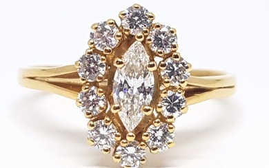 18 kt. Yellow gold - Ring - 1.50 ct Diamond