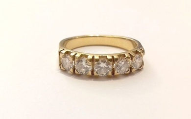 18 kt. Yellow gold - Ring - Diamonds