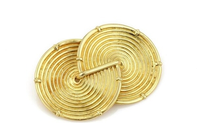 18K Yellow Gold Fancy Double Circle Pin / Brooch