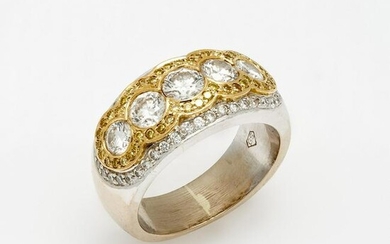 18k Diamond / Yellow Diamond Contemporary Ring