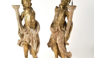 18th/19th Century Continental Carved and Gilt Pricket