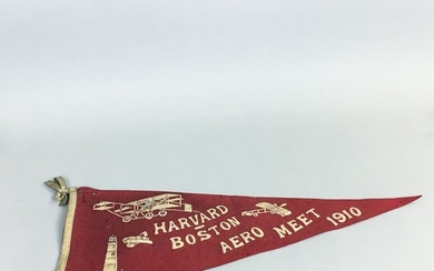 1910 "Harvard/Boston Aero Meet" Felt Flag. Estimate $200-400