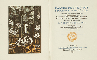 1921. BOOK: (BIBLIOPHILIC COLLECTION). ECHAVARRIA, AUGUSTINE: EXAMINATION OF...
