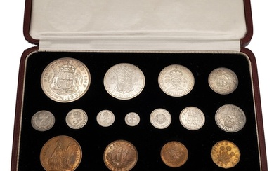 1937 King George VI 15-coin specimen proof set with Maundy M...