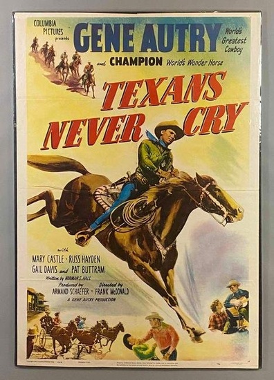 1951 Columbia Pictures Texans Never Cry Movie Poster