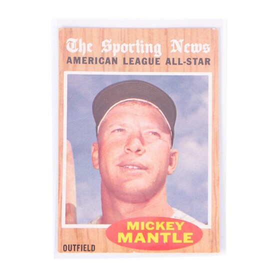 1962 Mickey Mantle Topps #471 "The Sporting News American League" All-Star Card