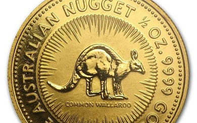 1992 1/2 OZ GOLD NUGGET COMMON WALLAROO AUSTRALIAN COIN