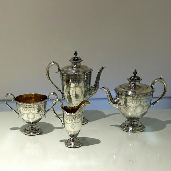 19th Century Antique Victorian Sterling Silver Four