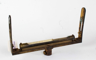 19th Century level, by Bate of London, with folding arms and bubble tube, 26cm long