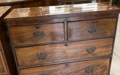 19th cent. Mahogany chest of 2 over 3 drawers...
