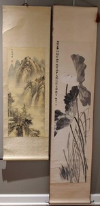 (2) Asian Scrolls, Calligraphy & Painting