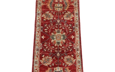 2' x 4'11 Hand-Knotted Afghan Persian Tabriz Carpet Runner, 2010s