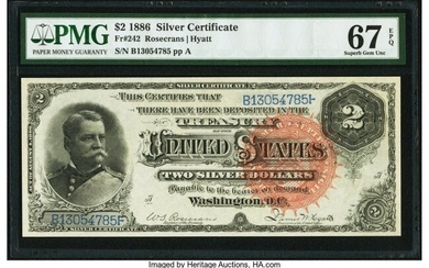 20025: Fr. 242 $2 1886 Silver Certificate PMG Superb Ge