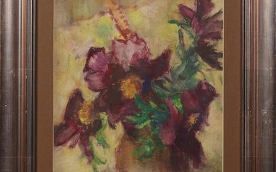 Hungarian School, "Still Life of Flowers in a Vase,"