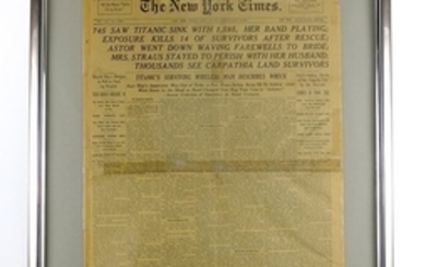 Titanic Collectible Newsprint NEW YORK TIMES TITANIC