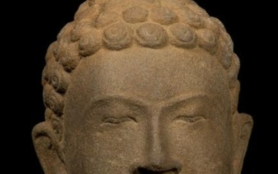 17th-18th Century Thai Dvaravati Stone Buddha Head
