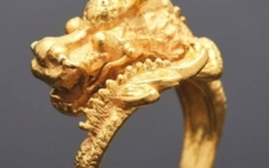 24K Yellow Gold Dragon Ring.