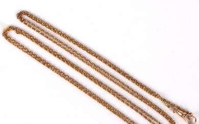 A 9ct yellow gold guard chain, 130cm long approximately
