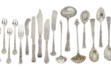 An American sterling silver grouping of assorted flatware and serving ware