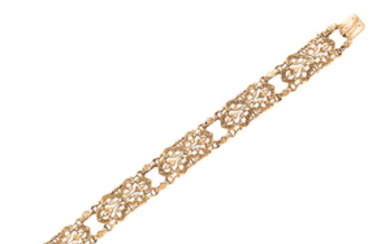 Art Nouveau 18kt Gold Bracelet, Leon Gariod