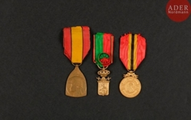 BELGIQUE Ensemble comprenant trois médailles : méd…