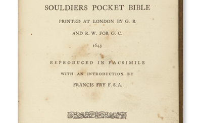 (BIBLE IN ENGLISH.) The Souldiers Pocket Bible printed at London . . ....