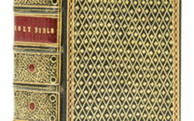 Binding.- Bible, English.- Holy Bible (The), engraved pictorial title, attractive early 19th century morocco, elaborately gilt, 12mo, by J.W.Pasham, 1776.