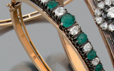 Bracelet "jonc" Diamants de taille ancienne,...