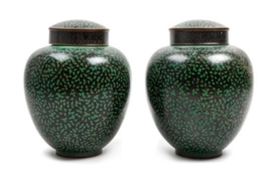 * A Pair of Chinese Cloisonne Enamel Ginger Jars