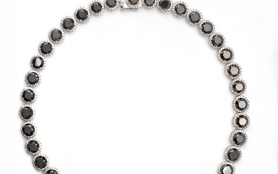 Black and White Diamond Necklace