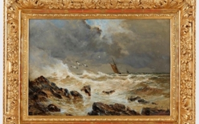 Émile MAILLARD (1846 1926) Bateaux en mer Huile su…