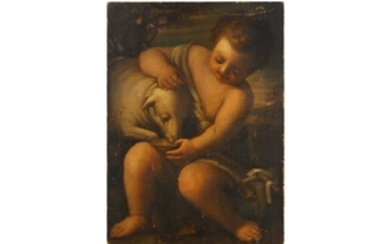 FOLLOWER OF ANNIBALE CARRACCI Christ Child with lamb...