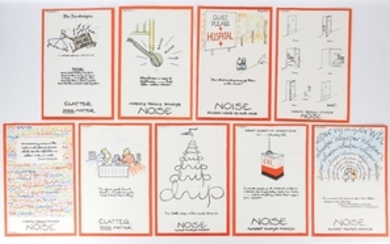Fougasse [Cyril Kenneth Bird] Noise, 8 lithographic posters...