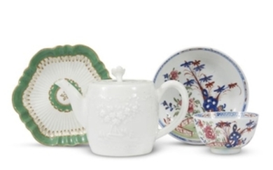 Four English porcelain teawares 18th century Comprising a Worcester...