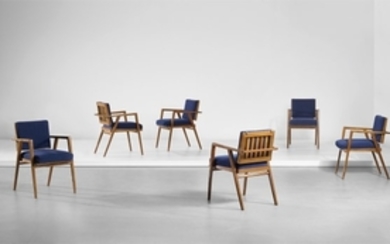 Franco Albini, Set of six early 'Luisa' armchairs, designed for the dining room of Casa F., Milan