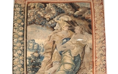 A Franco-Flemish woven wool figural tapestry