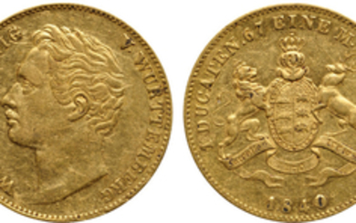 German States, Wurttemberg, Wilhelm I, Gold Ducat, 1840-AD
