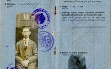 German and Yiddish passport - Lithuania under German occupation, 1918