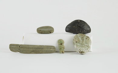 Grp: 6 Mezcala Stone Artifacts Greenstone