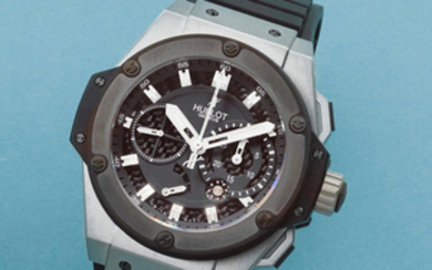 Hublot. A zirconium and titanium automatic chronograph wristwatch with power reserve indication