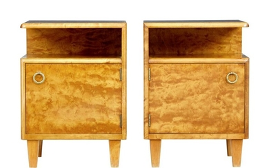PAIR OF MID 20TH CENTURY SWEDISH BIRCH BEDSIDE TABLES