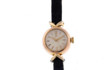 OMEGA - a lady's gold plated wrist watch. View more details
