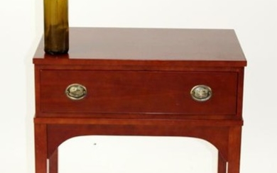 Sheraton style mahogany single drawer side table
