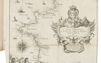 TASSIN, Christophe Nicolas (d. 1660). Cartes generale et particulieres de toutes les costes de France, tant de la mer Oceane que Mediterraneé. [Paris: Cramoisy -Tavernier-Messager, 1634].