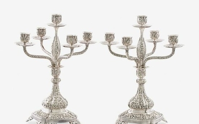 PAIR OF TIFFANY & CO. STERLING SILVER CANDELABRA