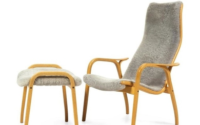 Yngve Ekstrom Lamino Lounge Chair and Ottoman Swedese